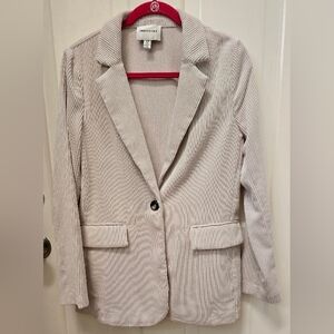 Industry Cream Corduroy Lightweight One Button Blazer-Small Petite